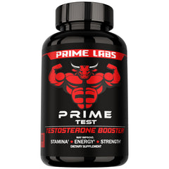Prime Labs botella frontal mostrando diseño y beneficios visibles