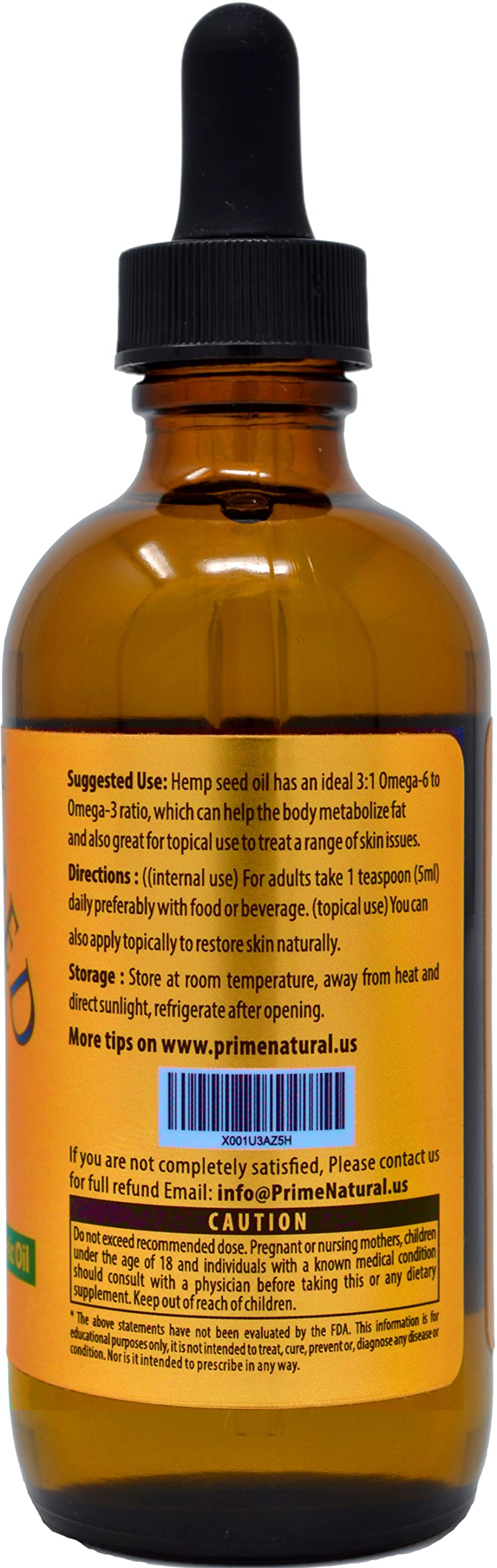 PRIME NATURAL cuentagotas dispensando aceite de cáñamo, control preciso para dosificar