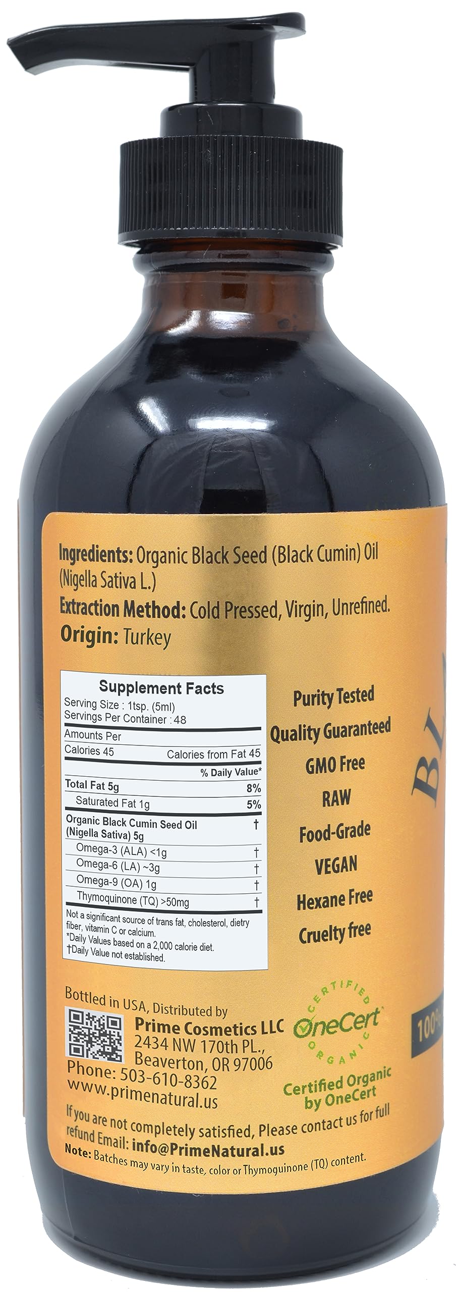 PRIME NATURAL textura del aceite de semilla negra en primer plano para apreciar color y pureza