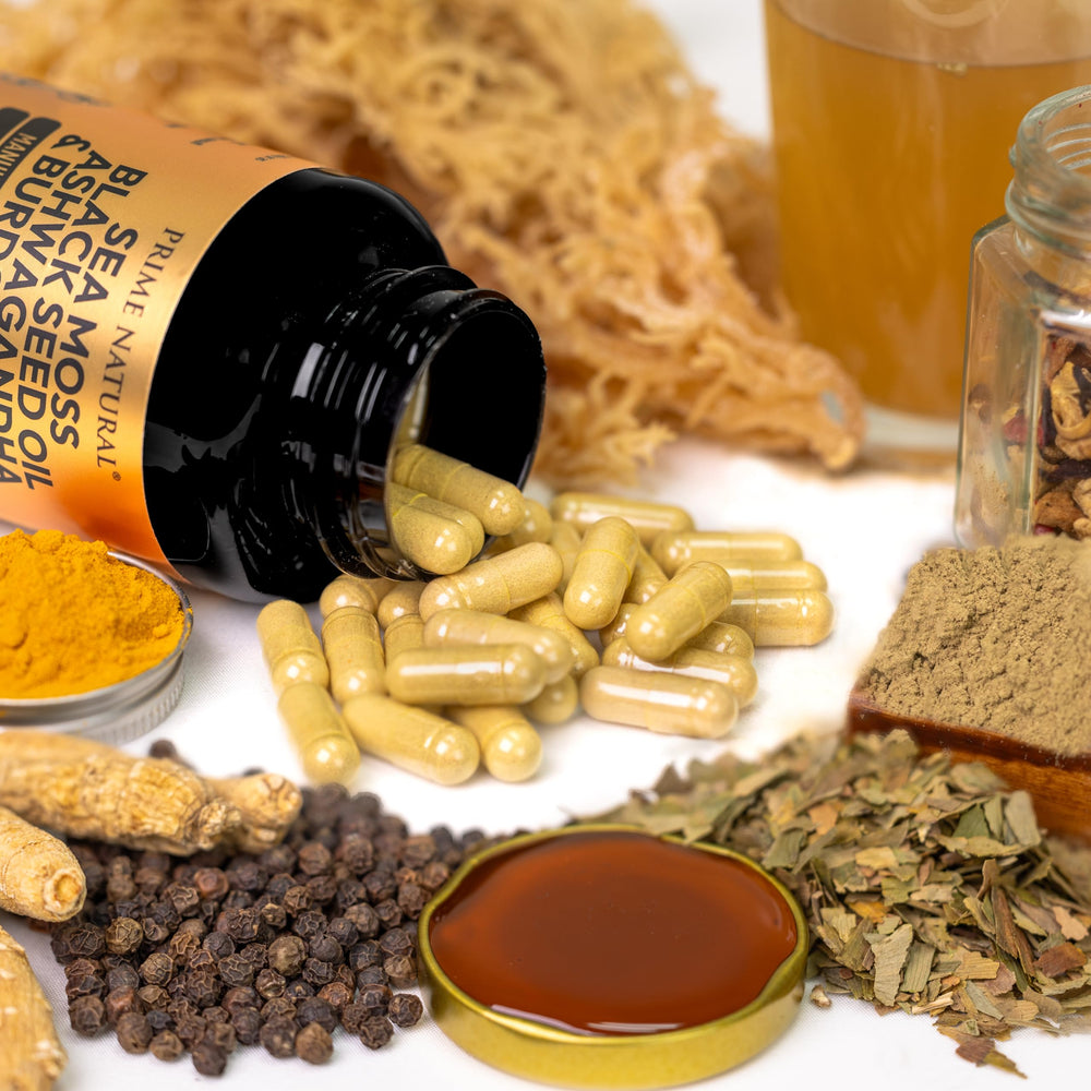 PRIME NATURAL etiqueta con listado de ingredientes y dosis visibles