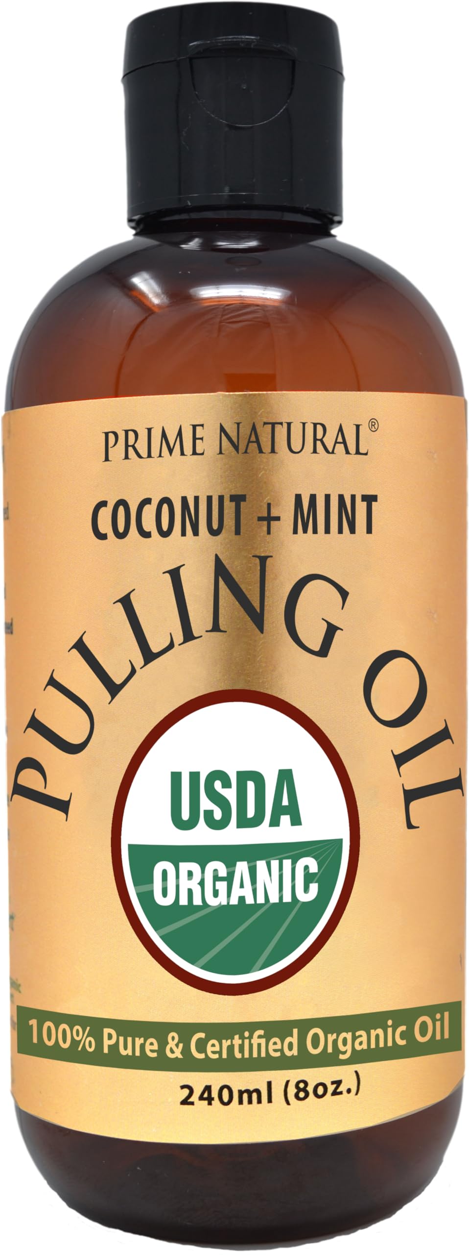 PRIME NATURAL vista frontal de la botella Cocomint 8oz refresca y cuida la boca