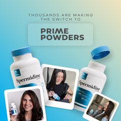 Prime Powders envase en cocina saludable sugiriendo integración diaria