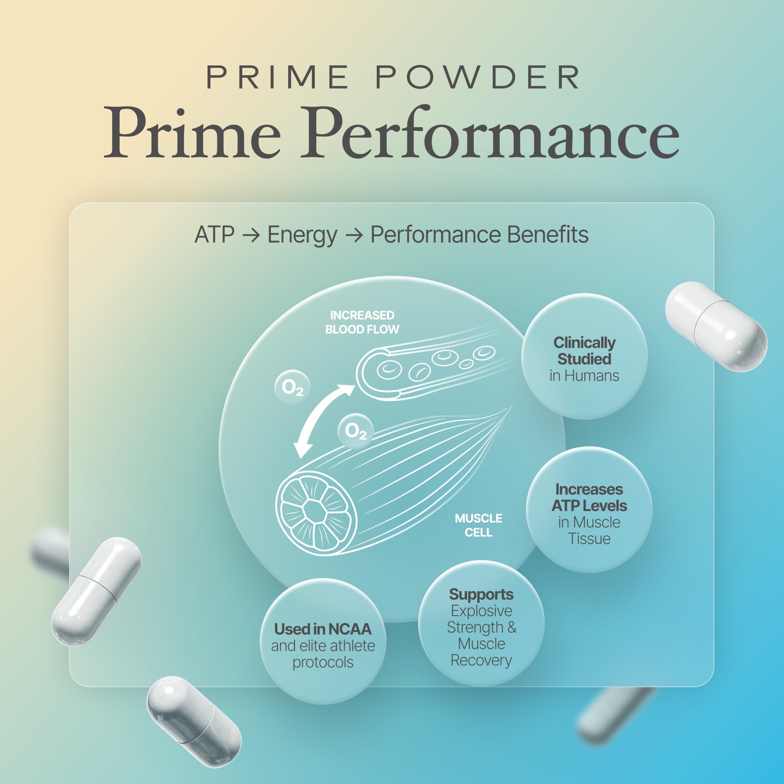 Prime Powders detalle de la textura de cápsula que indica calidad y pureza