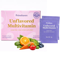 PRIMEHAVEN empaque frontal mostrando sobres y beneficios claros