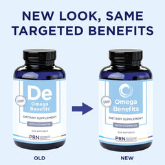 PRN rTG Omega 3 primer plano de softgel mostrando textura brillante