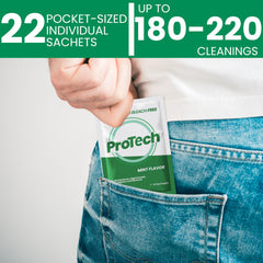Pro Tech empaque abierto con 22 sobres, almacenamiento compacto para viajes