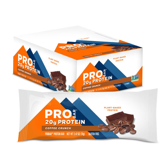 PROBAR frontal del empaque mostrando la barra y su aporte de 20 g proteína