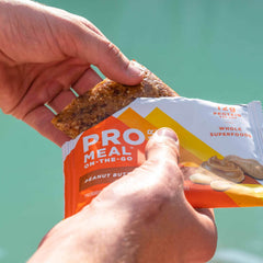 PROBAR barra cortada porción abierta mostrando relleno y consistencia nutritiva