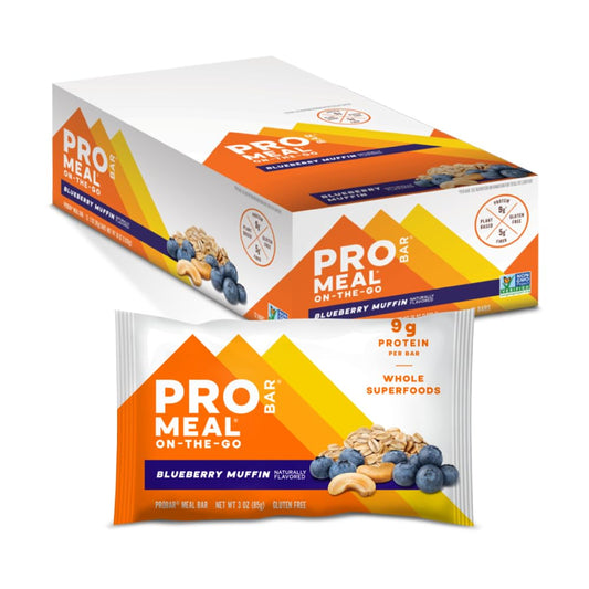 PROBAR barrita Blueberry Muffin vista frontal con etiqueta clara y beneficio práctico