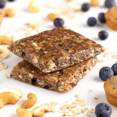 Primer plano textura de PROBAR con avena y frutos secos que aporta saciedad