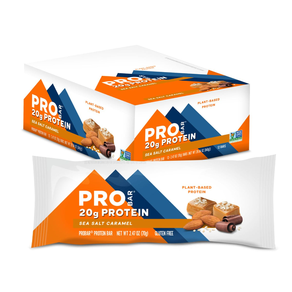 PROBAR empaque frontal mostrando 12 unidades y sabor caramelo salado