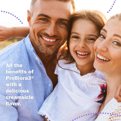 ProBiora Health frasco junto al lavabo como parte de la rutina diaria