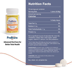 ProBiora Health primer plano de la textura del comprimido masticable