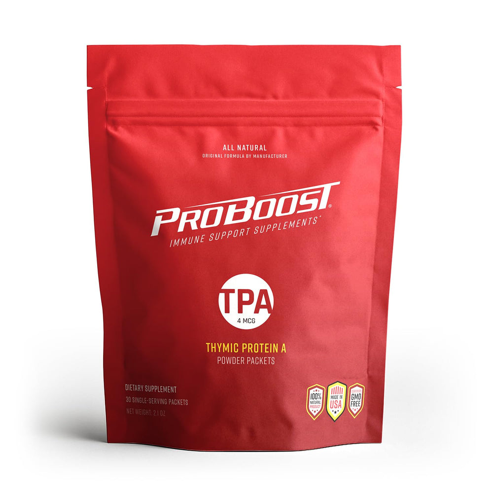 ProBoost sobre frontal mostrando el envase y la marca, práctica para llevar