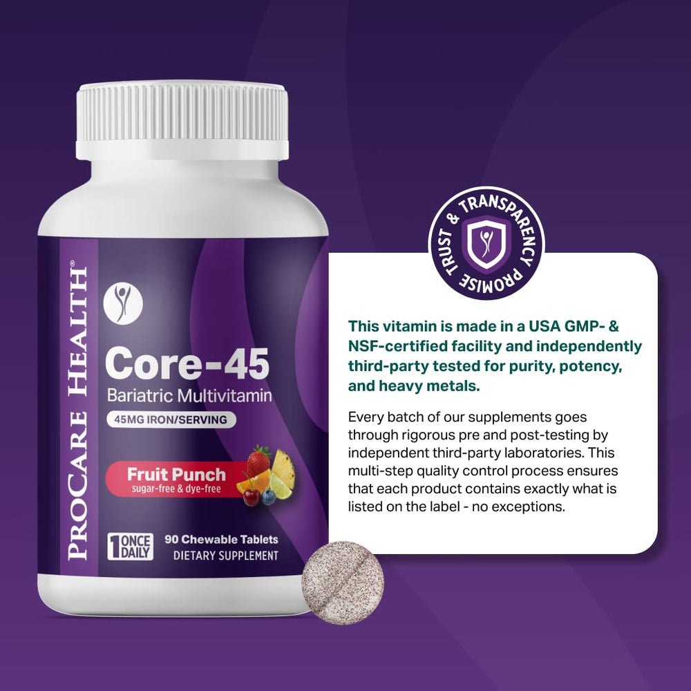 ProCare Health etiqueta nutricional en detalle para revisar ingredientes y alérgenos