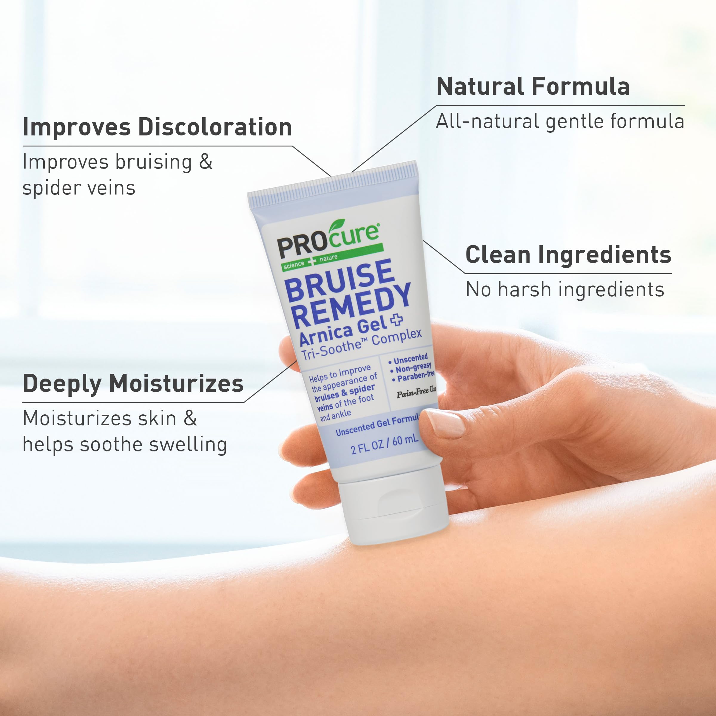 PROcure textura del gel en primer plano para absorción rápida y no grasa