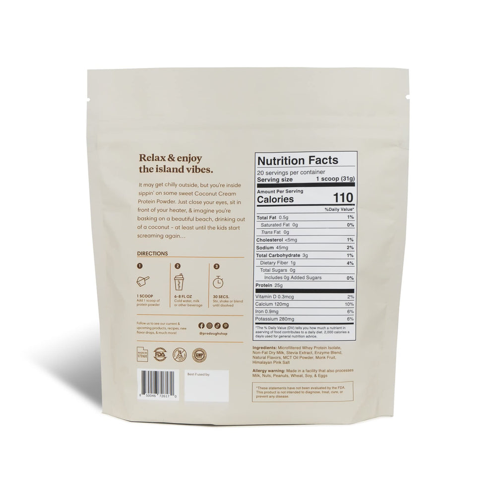 Textura fina del polvo ProDough Whey Isolate fácil de disolver