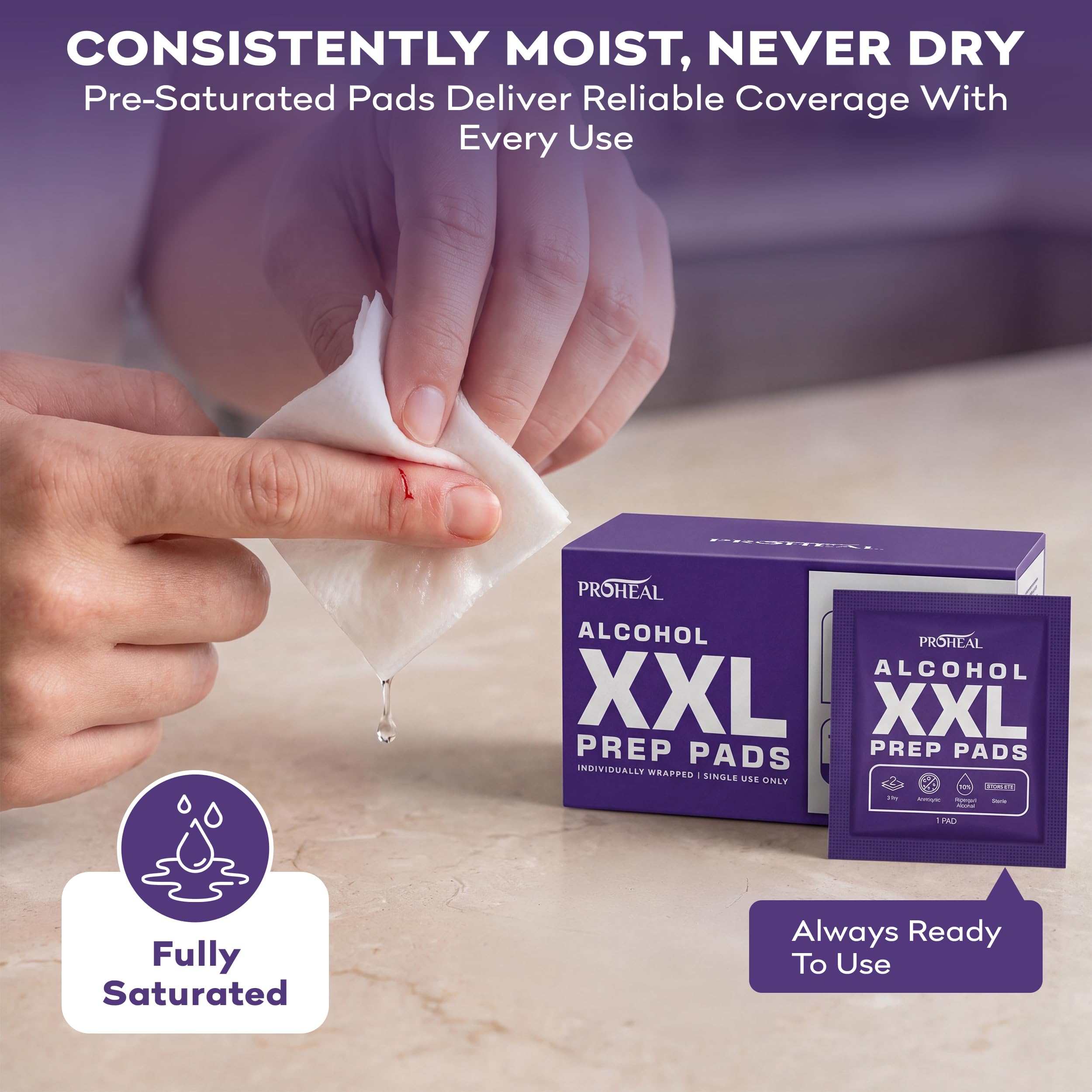 ProHeal primer plano mostrando 2 capas resistentes y absorbentes