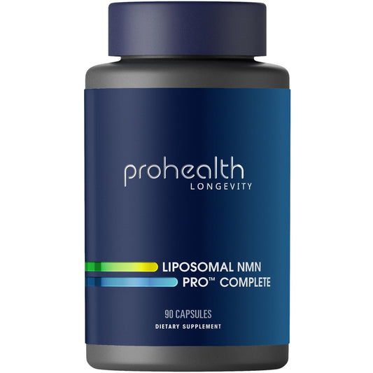 ProHealth Liposomal NMN Pro Complete vista frontal con envase claro y confianza