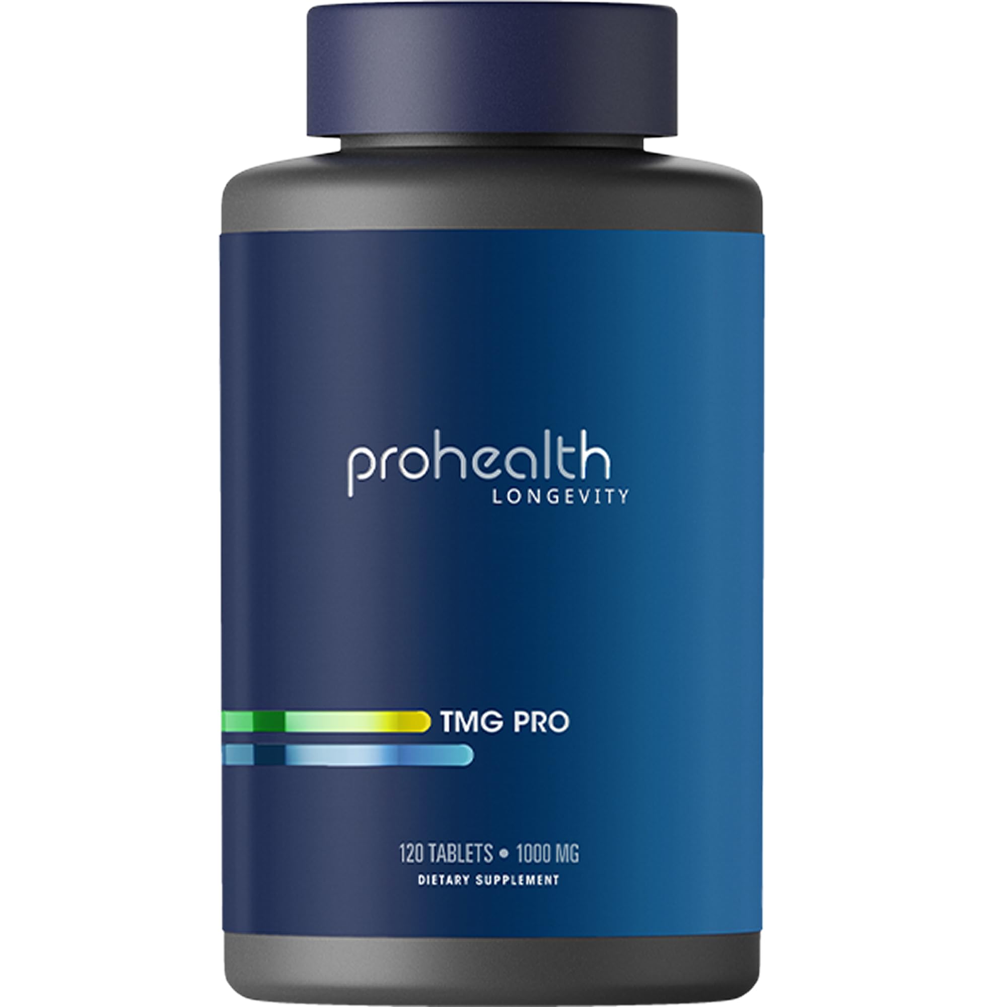 ProHealth Longevity TMG frontal mostrando el envase y la dosis clara