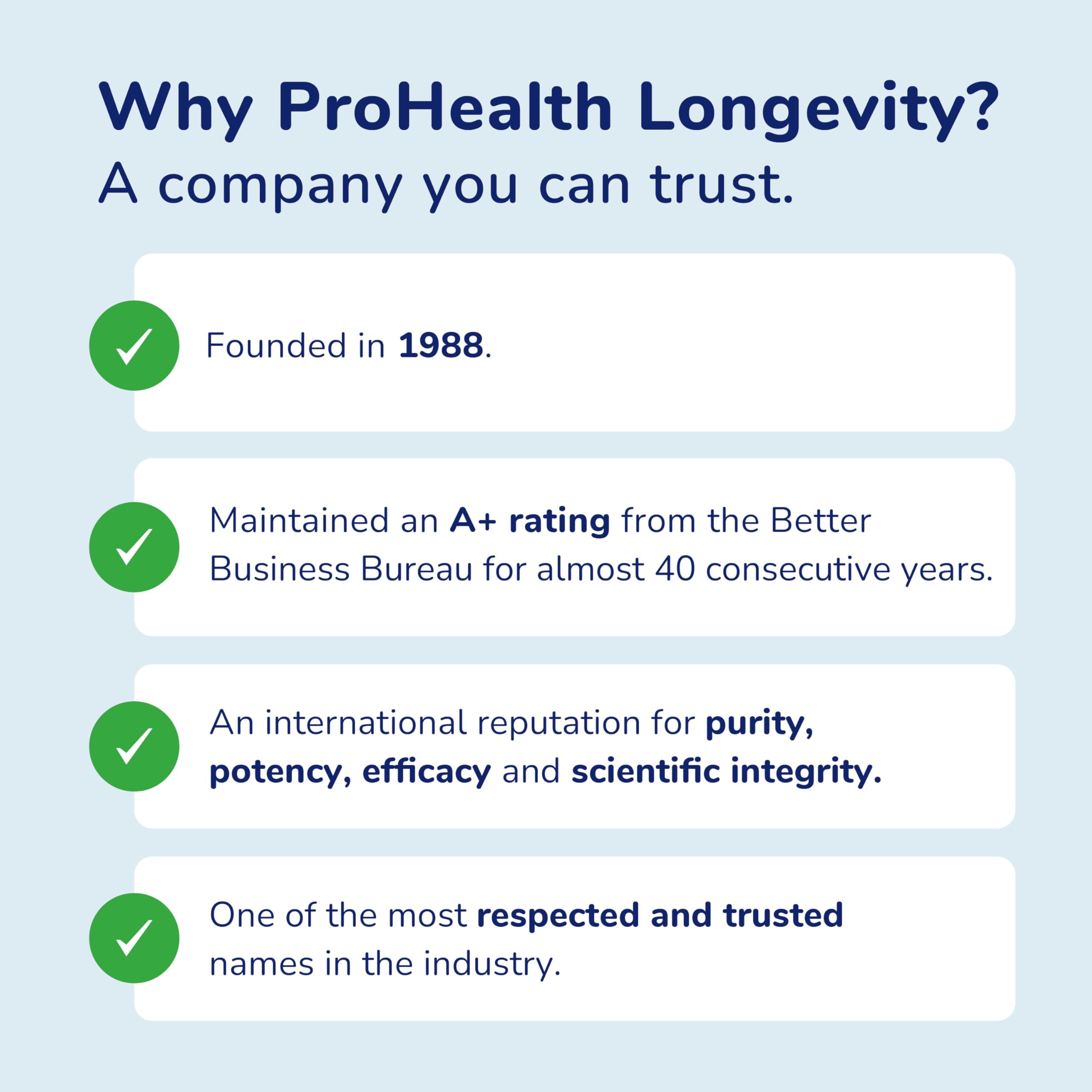 ProHealth sello de calidad triple-test indicando confianza