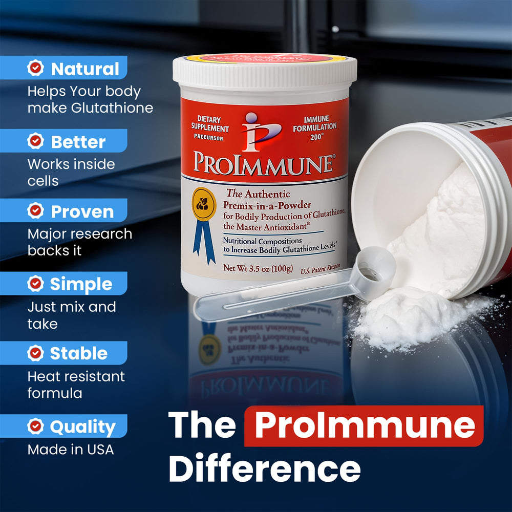 ProImmune frasco junto a mano para comparar tamaño y cantidad de porciones