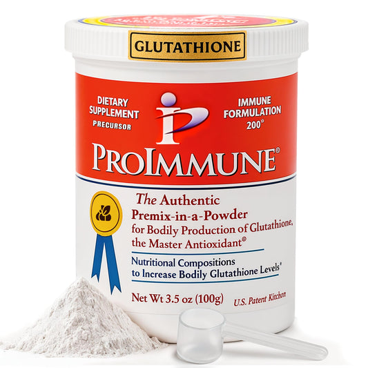 ProImmune envase frontal mostrando la marca y el conteo de 62 servicios, claridad del producto