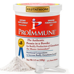 ProImmune envase frontal mostrando la marca y el conteo de 62 servicios, claridad del producto