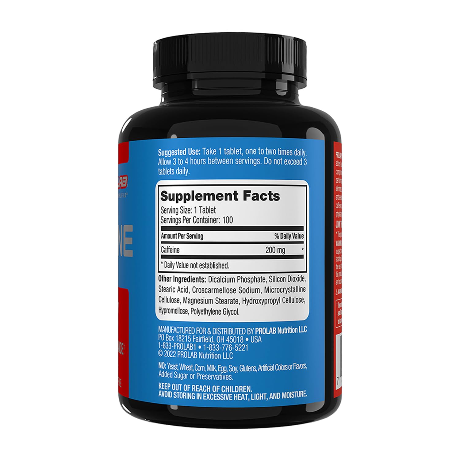 ProLab etiqueta con información de 200 mg y beneficios claros
