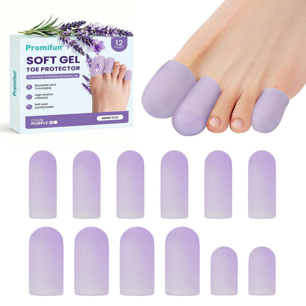 Promifun envase frontal mostrando 12 protectores y tallas