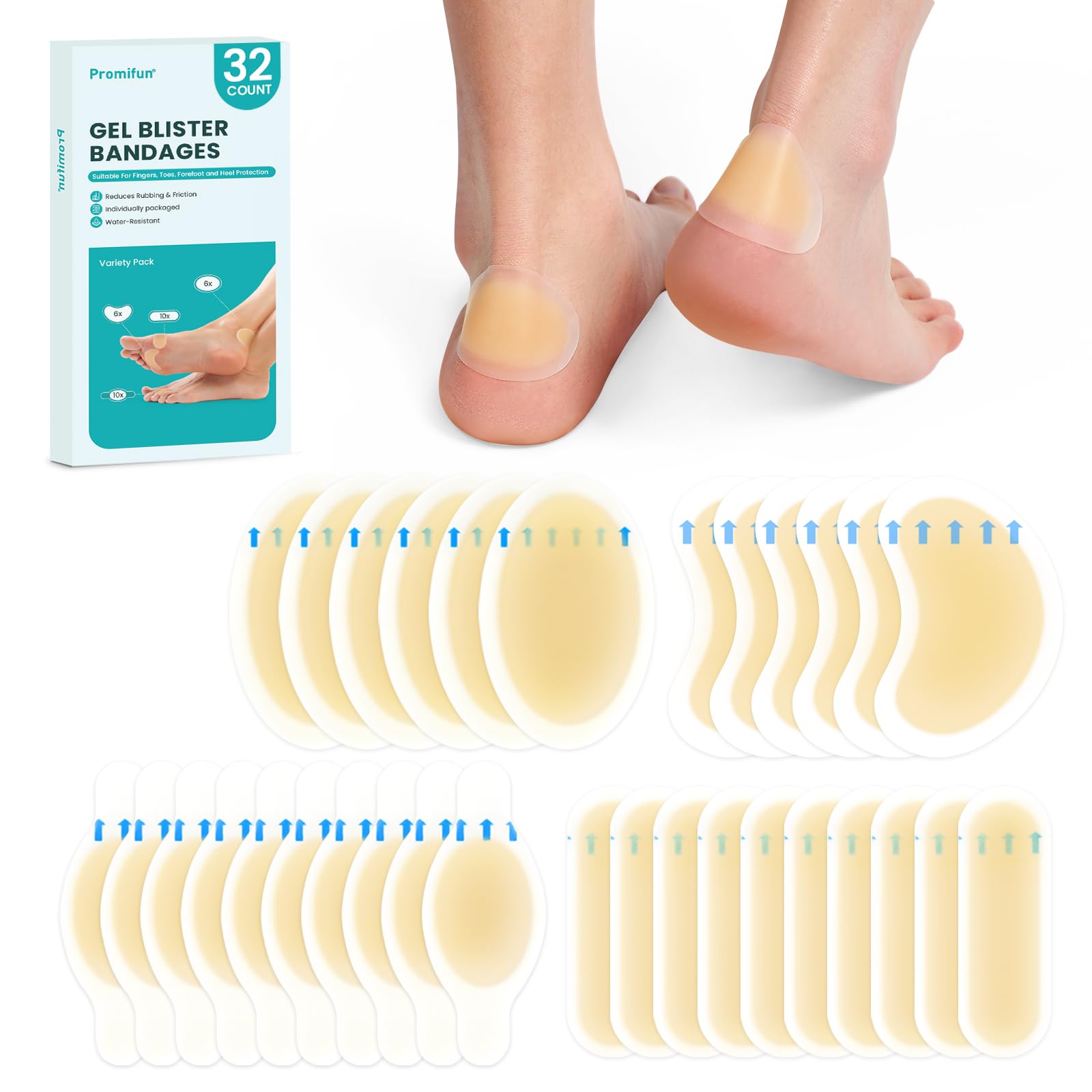 Promifun empaque frontal mostrando 32 unidades y beneficios protectores