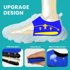 Promifun almohadilla colocada dentro de una zapatilla mostrando uso y soporte