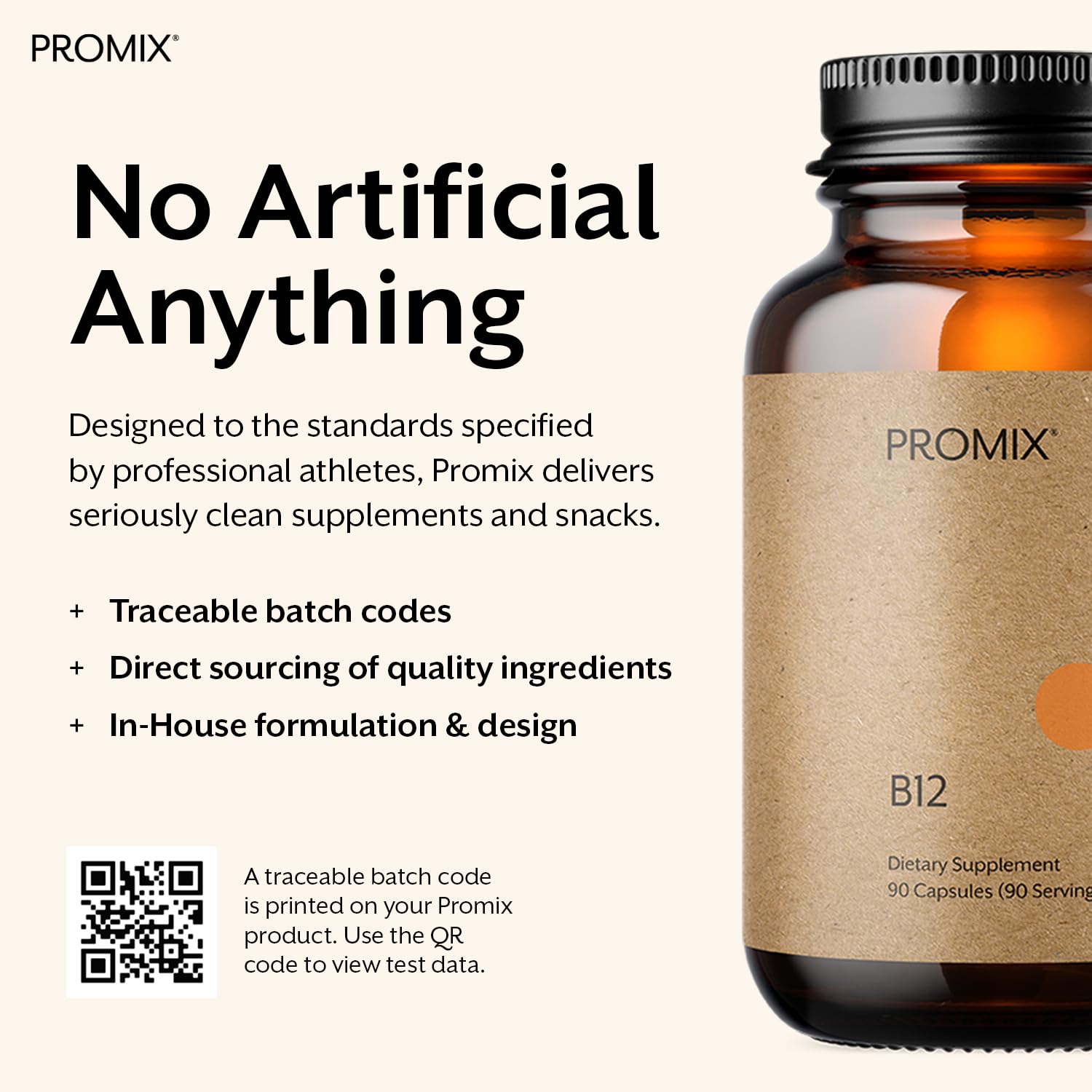 comparativa de tamaño del frasco ProMix B12 junto a objetos cotidianos