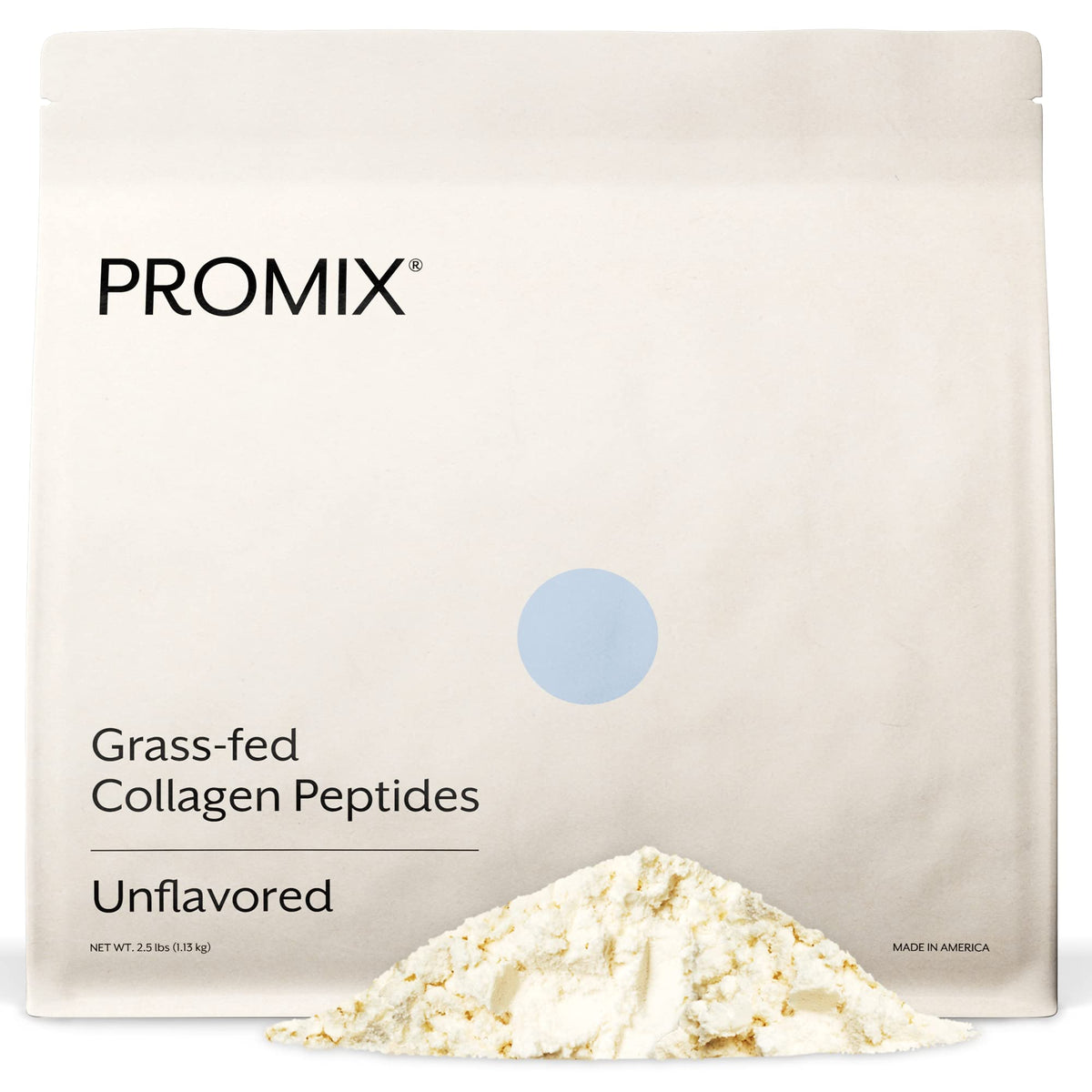 ProMix Nutrition vista frontal del envase mostrando tamaño y etiqueta, conveniencia.