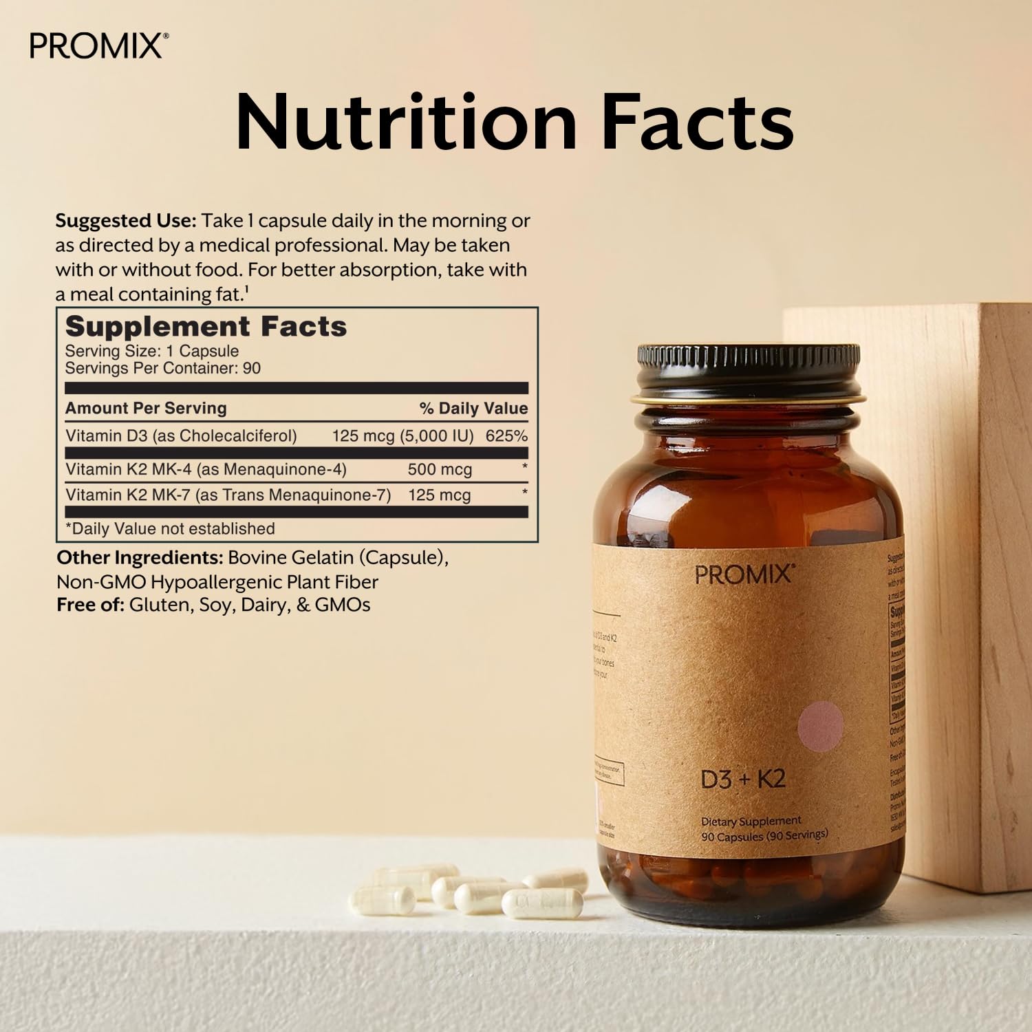 ProMix Nutrition primer plano de cápsula para apreciar textura y calidad