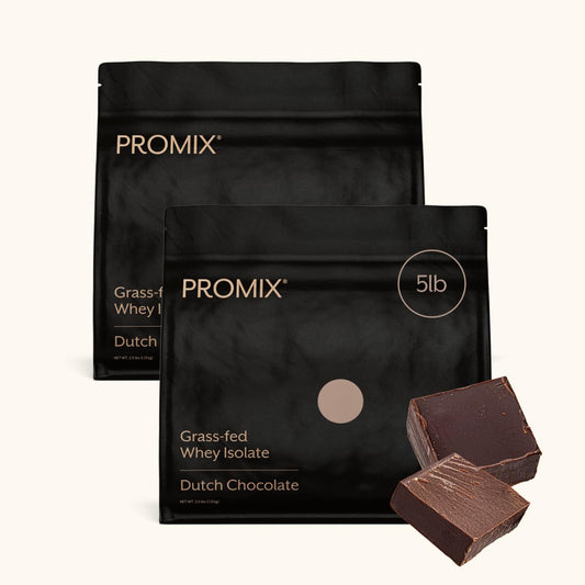 ProMix Nutrition envase frontal chocolate 5 lb, claridad sobre ingredientes y tamaño