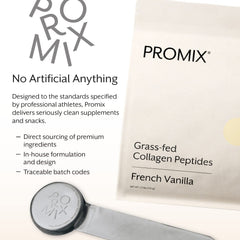 Etiqueta nutricional de ProMix Nutrition colágeno mostrando ingredientes limpios