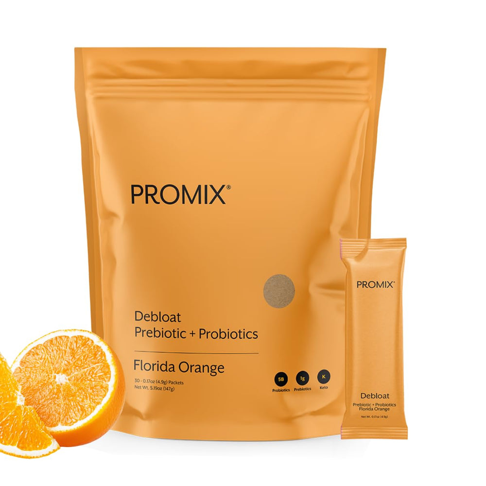 ProMix Nutrition envase frontal mostrando sabor Florida Orange y claridad de marca