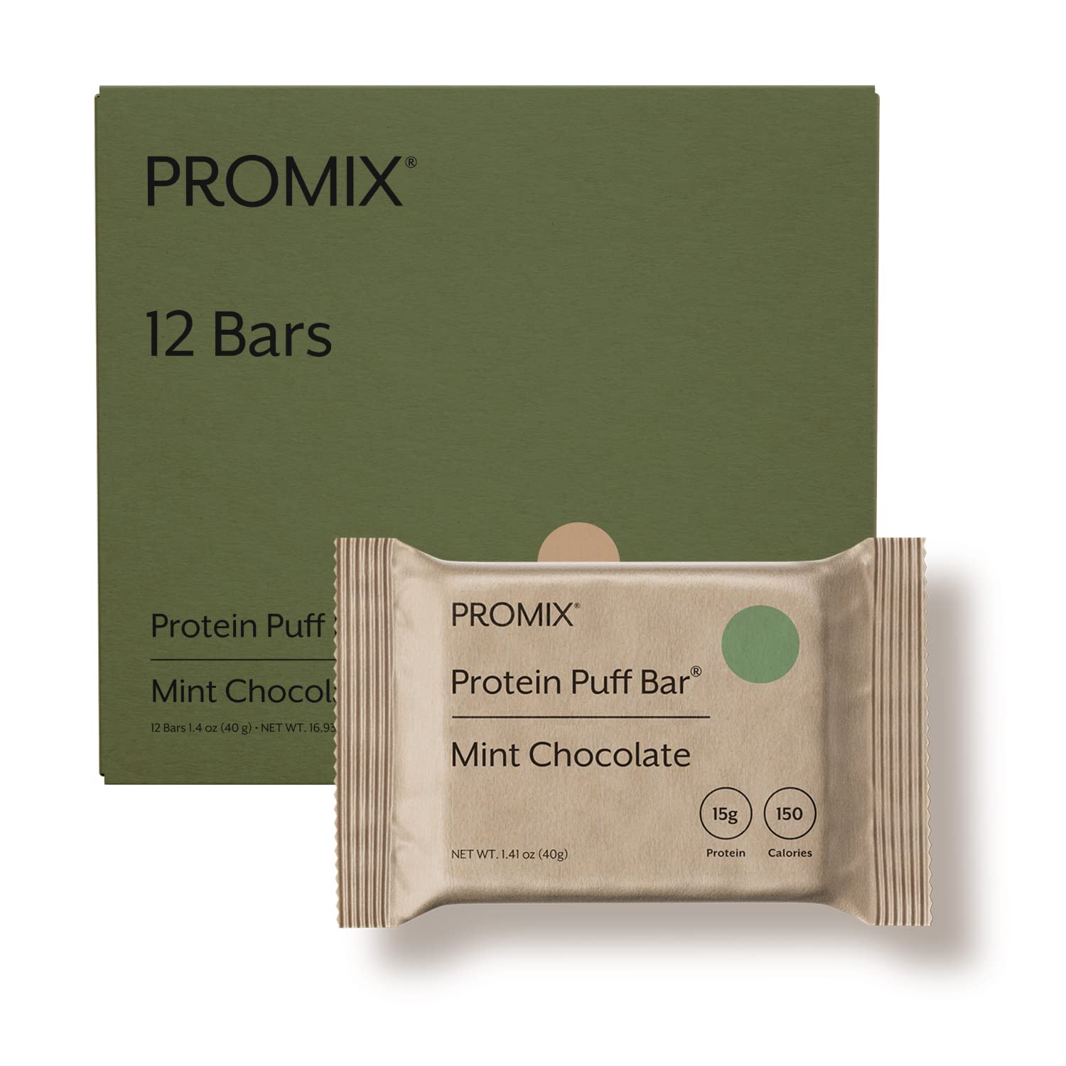 ProMix Nutrition vista frontal del empaque pack de 12 con sabor menta chocolate, práctico