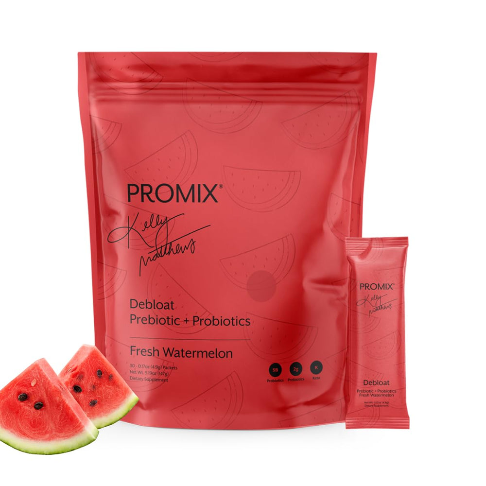 ProMix Nutrition frontal del envase mostrando 30 sobres y sabor sandía, ideal para llevar