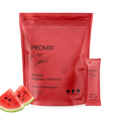 ProMix Nutrition frontal del envase mostrando 30 sobres y sabor sandía, ideal para llevar