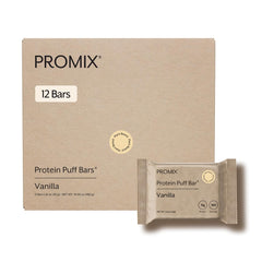 ProMix Nutrition empaque frontal mostrando caja de 12 barras, conveniente y claro