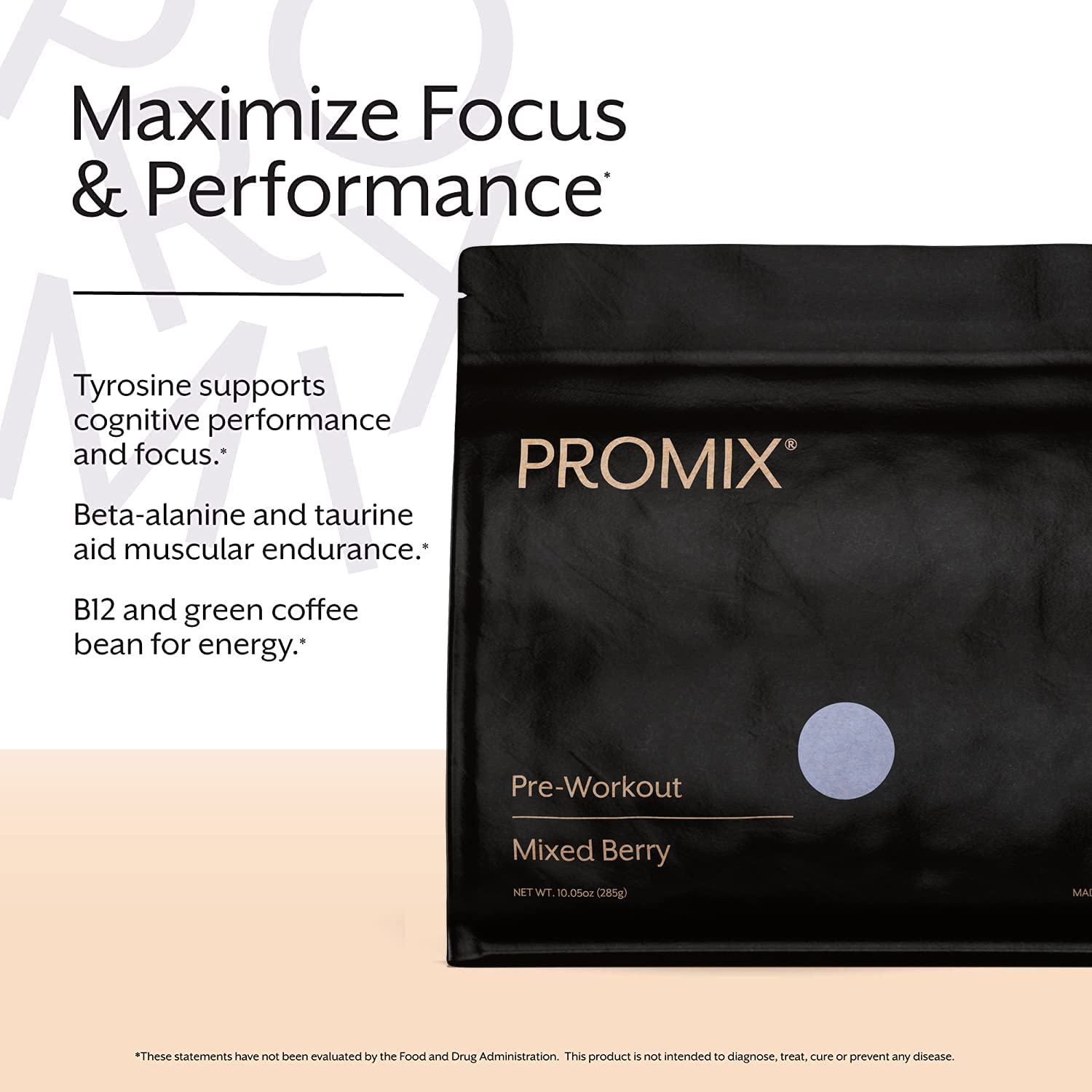 Envase ProMix Nutrition junto a cuchara medidora para visualizar tamaño y 30 servicios