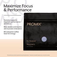 Envase ProMix Nutrition junto a cuchara medidora para visualizar tamaño y 30 servicios