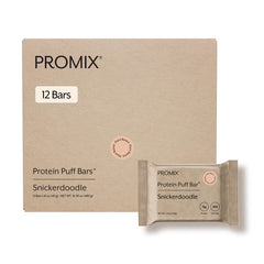 Promix empaque frontal mostrando caja de 12 barras y beneficios nutricionales