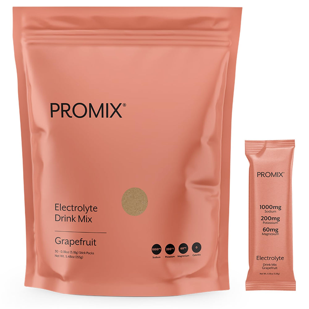 ProMix pomelo frontal del empaque mostrando 30 sobres y claridad de ingredientes
