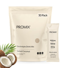 ProMix front packaging mostrando Salted Coconut y beneficio de hidratación limpia