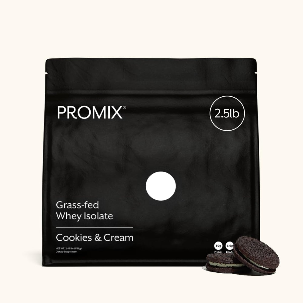 ProMix Nutrition envase frontal que muestra sabor Cookies & Cream y tamaño 2.5 lb