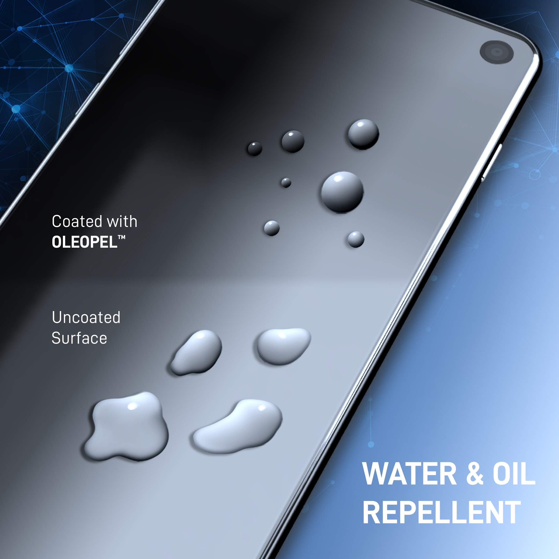 ProofTech aplicación del líquido OLEOPEL en un smartphone mejora tacto