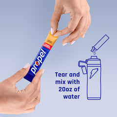 Propel comparación de tamaño con botella para visualizar porción portátil
